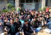 Agriculture Deptt employees raising slogans in support of their demand during protest on Thursday. — Excelsior/Rakesh