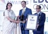 APS Domana Principal, Dr Renu Gupta receiving award at a function in New Delhi.