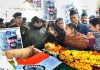 Wife Nitika Kaul, family members of Major Vibhuti Dhoundiyal pay their last respects.