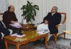 Governor Satya Pal Malik chairing the SAC meeting in Jammu on Thursday.