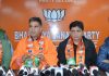BJP leaders at a press conference at Jammu on Thursday. -Excelsior/Rakesh