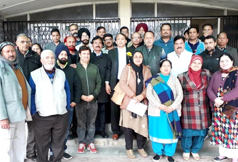 Members of newly elected provincial body of School Education Clerical Cadre Association at Jammu on Tuesday. Members of newly elected provincial body of School Education Clerical Cadre Association at Jammu on Tuesday.