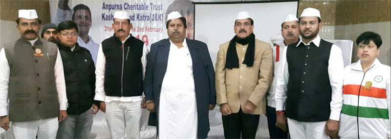 Former Ministers Raman Bhalla, Jugal Kishore and others at Cong Seva Dal training camp at Katra. Former Ministers Raman Bhalla, Jugal Kishore and others at Cong Seva Dal training camp at Katra.