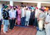 Members of JKSAC in a meeting at Chatha Pind near Jammu on Friday.