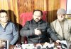 Ankur Sharma addressing a press conference at Jammu on Friday.