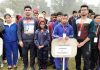 Special athletes of J&K posing after excelling in Handball National coaching Camp at Agra in Uttar Pradesh.