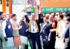 Former Bar President, Abhinav Sharma with BJP national President, Amit Shah & Union Minister, Dr Jitendra Singh waiving the crowd after joining BJP at Jammu on Sunday.