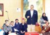 National Conference Provincial President Devender Singh Rana paying tributes to Sheikh Nazir Ahmed on Sunday.