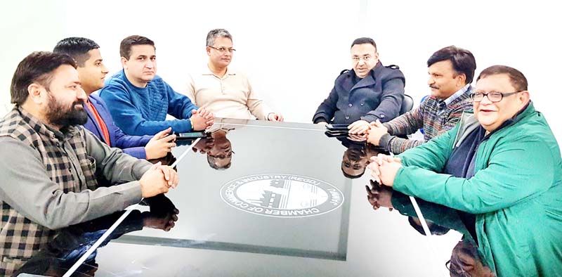 JCCI and KCCI members at joint meeting in Jammu on Monday. JCCI and KCCI members at joint meeting in Jammu on Monday.