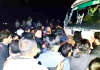 CUJ students protesting against bus fare hike on Tuesday evening.