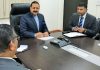 Union Minister Dr Jitendra Singh with a high-level Myanmar delegation which called on him, at New Delhi on Thursday.
