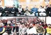 BJP leaders during party’s whole timers meeting at Jammu on Wednesday.