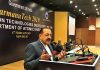 Union Minister Dr Jitendra Singh delivering the keynote address at “Parmanu Tech 2019” Nuclear Energy Conference, at New Delhi on Wednesday.