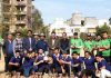 Winners of Super Sixes Cricket Tournament posing along with dignitaries.