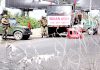 Troops patrol a road in Jammu City on Monday. -Excelsior/Rakesh