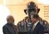 Prime Minister, Narendra Modi and the President of the Republic of South Korea, Moon Jae-in unveils the bust of Mahatma Gandhi at the Yonsei University, in Seoul, South Korea on Thursday.