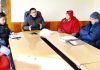 CEC LAHDC Leh chairing a meeting on Sunday.
