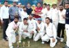 Simula Club members posing for a group photograph along with Jt Transport Commissioner Vikas Sharma after lifting the T20 title in Jammu.