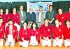 Winners posing along with DG Sports, Dr Saleem-ur-Rehman and other dignitaries during IAYP Awards Presentation Ceremony at KC Public School.