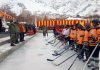 Players ready to go during Ice Hockey Tournament in Drass. —Excelsior/Basharat Ladakhi