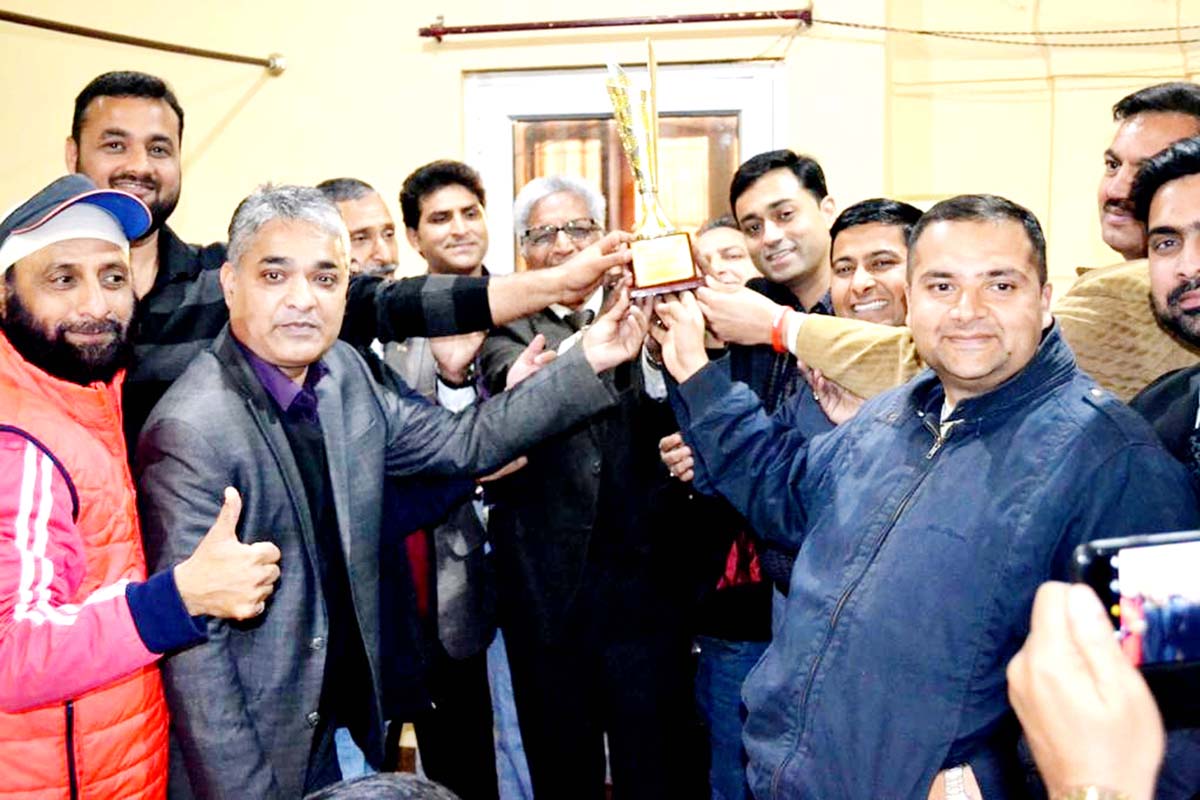 Jammu Athletes Club members receiving trophy during felicitation function organised by Shiv Mandir Trust in Jammu. Jammu Athletes Club members receiving trophy during felicitation function organised by Shiv Mandir Trust in Jammu.