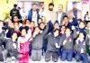 Players posing along with dignitaries during the concluding ceremony of District Kathua Speedball Championship.