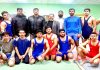 Champion wrestlers of MAM College posing for a group photograph.
