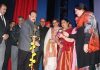National Conference Provincial President Devender Singh Rana lighting ceremonial lamp at annual day function of Mount Litera Zee School on Saturday.