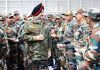 Northern Command Chief Lt Gen Ranbir Singh inter-acting with the Army personnel.