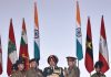 GOC-in-C Northern Command Lt Gen Ranbir Singh presenting medal during the investiture ceremony in Udhampur on Thursday.