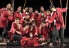 Natrang artists performing in Dogri play 'Mahabhoj'.