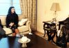 British High Commission delegation interacting with former CM Mehbooba Mufti on Tuesday.