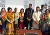 BJP leaders during a meeting at Satwari on Sunday.