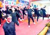 Students performing dance during Annual Felicitation Ceremony of Nav Adarsh Hr Secondary School in Jammu.