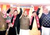 National Conference Provincial President Devender Singh Rana along with other leaders at a function in Nagrota Assembly Constituency on Sunday.