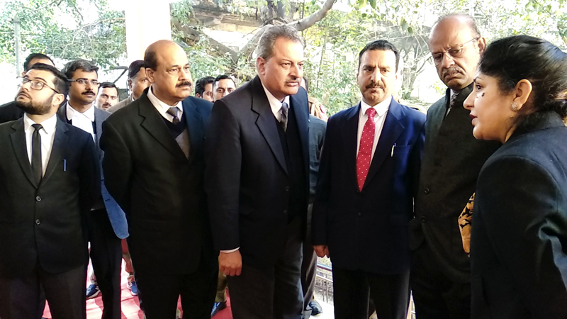 Justice Rajesh Bindal interacting with Bar members after inaugurating DLSA front office at Udhampur Court Complex on Saturday. Justice Rajesh Bindal interacting with Bar members after inaugurating DLSA front office at Udhampur Court Complex on Saturday.