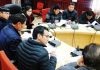 DC Leh Avny Lavasa chairing a meeting on Wednesday.