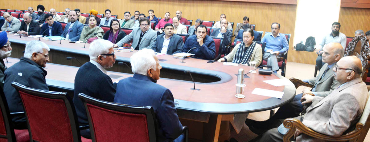 Advisors K K Sharma & K Skandan interacting with deputations in Jammu on Friday. Advisors K K Sharma & K Skandan interacting with deputations in Jammu on Friday.