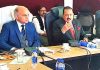 Union Minister Dr Jitendra Singh speaking after electronically launching Rs 208 crore road projects in Udhampur-Kathua-Doda Lok Sabha constituency, on Tuesday.