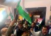 Members of Dogra Swabhimaan Sangathan protesting in Jammu.