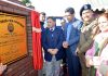 Advisor Khurshid Ahmad Ganai laying foundation stone of new Degree College at Aloochi Bagh on Tuesday.