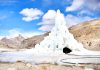 Unique Ice Cafe inside Ice Stupa in Gya village of Leh. -Excelsior/Morup Stanzin