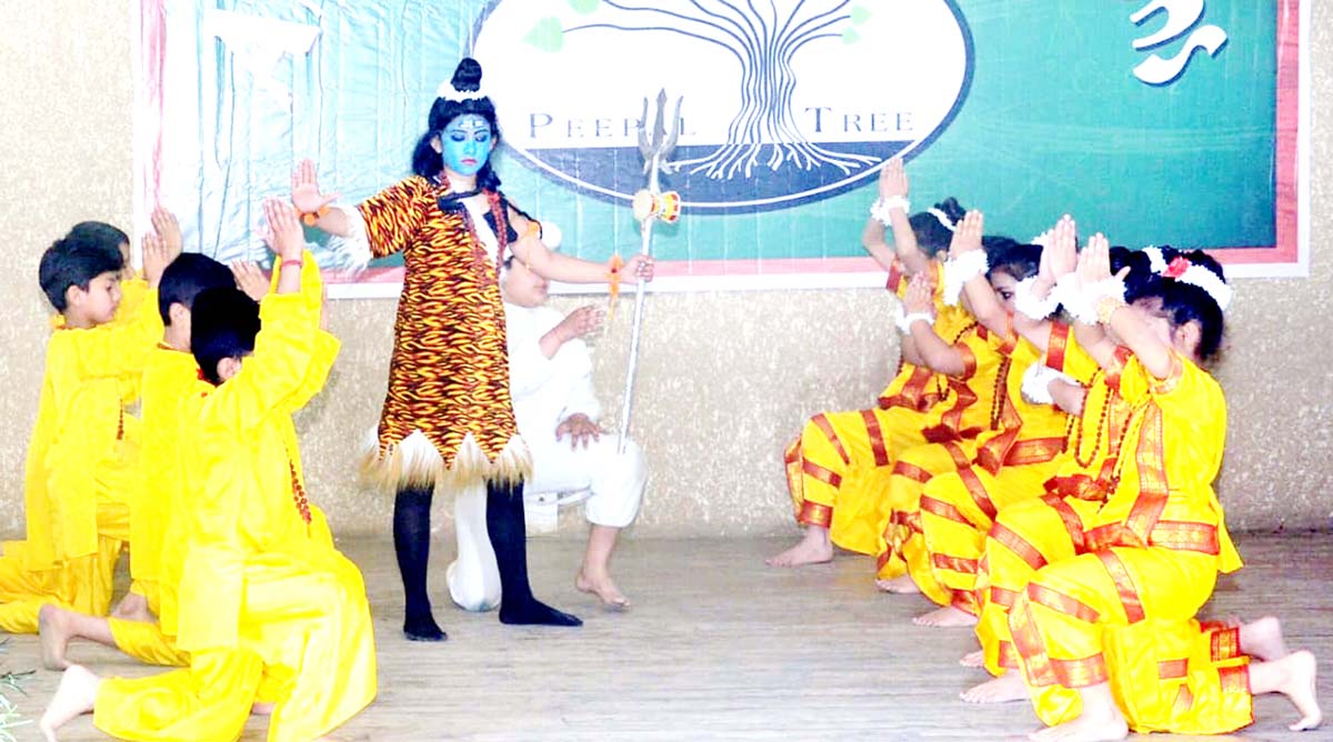 Students presenting cultural item during Annual Day celebration of Peepal Tree School in Jammu. Students presenting cultural item during Annual Day celebration of Peepal Tree School in Jammu.