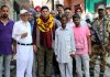 Independent candidate Rajiv Chuni alongwith his supporters campaigning in Jammu city on Saturday.