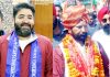 PDP candidate Aga Mohsin, PC nominee Irfan Raza Ansari, Ch Lal Singh and Harshdev Singh during filing of nomination papers on Tuesday. -Excelsior pics by Shakeel & Pardeep