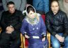 Former Chief Minister Mehbooba Mufti addressing press conference in Srinagar on Saturday. -Excelsior/Shakeel