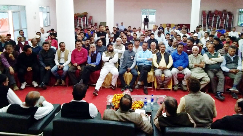 Union Minister Dr Jitendra Singh addressing BJP office bearers meeting at Hiranagar on Monday. Union Minister Dr Jitendra Singh addressing BJP office bearers meeting at Hiranagar on Monday.