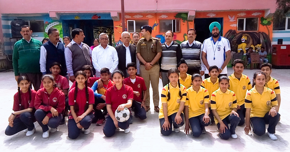 Winners of District Kathua Korfball Championship posing for a group photograph alongwith dignitaries at Hiranagar on Tuesday. Winners of District Kathua Korfball Championship posing for a group photograph alongwith dignitaries at Hiranagar on Tuesday.