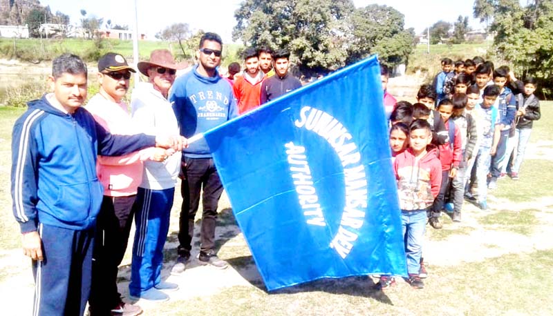 Trekkers being flagged off for Spring Trek from Mahoregarh to Mansar on Saturday. Trekkers being flagged off for Spring Trek from Mahoregarh to Mansar on Saturday.
