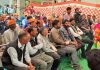 Union Minister Dr Jitendra Singh campaigning in the Chenani Assembly segment on Friday.